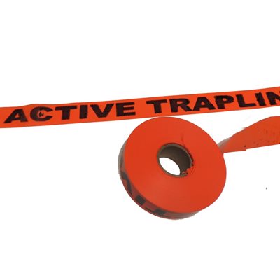 Flagging Tape Printed "Active Trapline" - Orange