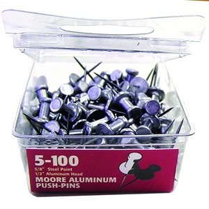Push Pins, 5/100, Aluminum (5/8")
