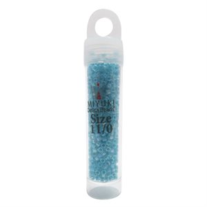 Delica Beads - Sky Blue Ab (Lined - Dyed)
