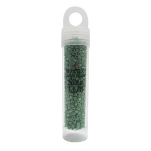 Delica Beads - Green Opaque Ab