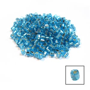 Glass 2 Cut Beads - Silver Lined Light Aqua 