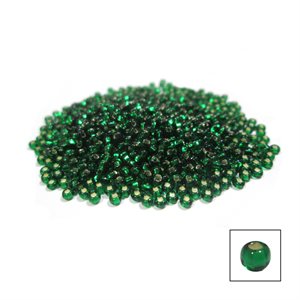 Glass Seed Beads - Silver Lined Green