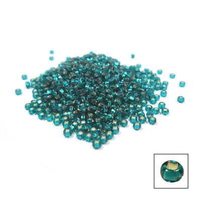 Glass Seed Beads - Silver Lined Teal Green