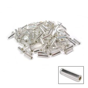 Glass Bugle Beads - Silver Lined Crystal (1/4")