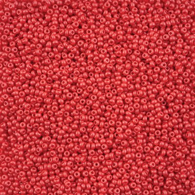 Seed Beads 10/0 Dyed Chalk Red 40g