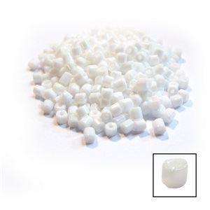Glass 2 Cut Beads - Chalk White 