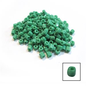 Glass 2 Cut Beads - Opaque Green 