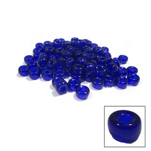 Glass Crow Beads Mini -  Transparent Royal Blue