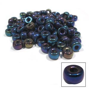 Glass Crow Beads Mini - Iris Blue