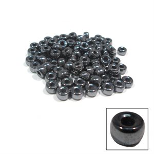 Glass Crow Beads Mini - Gunmetal