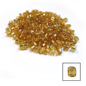 Glass 2 Cut Beads - Silver Lined Gold 