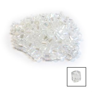 Glass 2 Cut Beads - Transparent Crystal, AB 