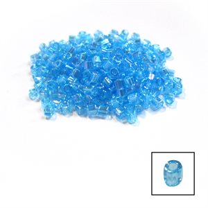 Glass 2 Cut Beads - Transparent Light Aqua 