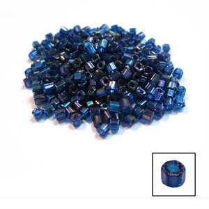 Glass 2 Cut Beads - Transparent Aqua, AB 