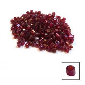 Glass 2 Cut Beads - Transparent Red 