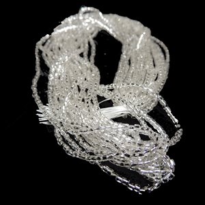 Seedbeads 3Cut 9/0 Transparent Crystal Silver Lined Strung  (1 Strand)