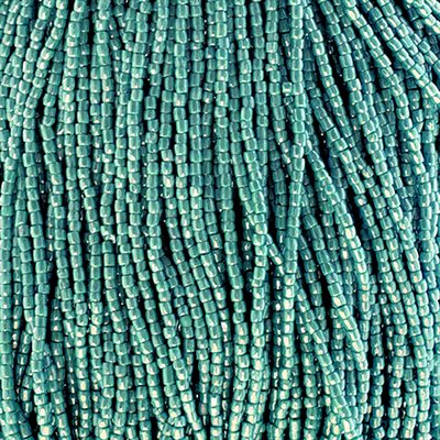 Seedbeads 3Cut 9/0 Opaque Turquoise Blue Luster Strung (1 Strand)