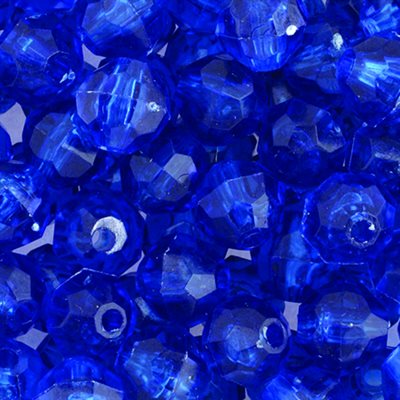 Facetted Beads - Dark Blue Transparent (6 mm)