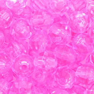 Facetted Beads - Pink Transparent (6 mm)