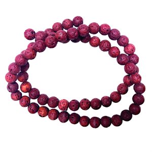 Lava Beads - Maroon (6 mm) 