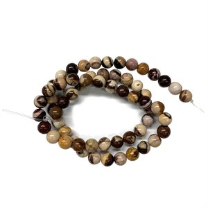Beads - Round Stones, Australian Zebra  6 mm