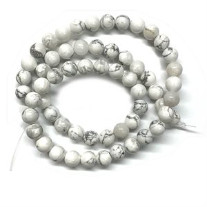 Beads - Round Stones, Howlite 6 mm