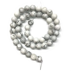 Beads - Round Stones, Howlite 8 mm