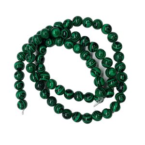 Beads - Round Stones, Malachite  6 mm