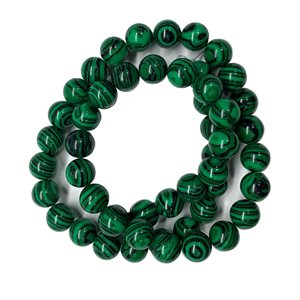 Beads - Round Stones, Malachite  8 mm