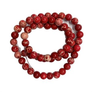 Beads - Round Stones, Red Jasper  6 mm