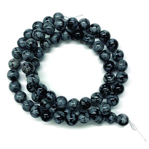 Beads - Round Stones, Snowflake 6 mm