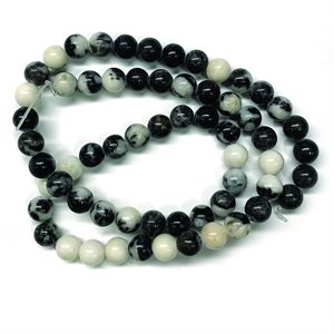 Beads - Round Stones, Zebra Jasper 6 mm