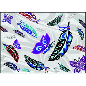Velvet Plush Throw Blanket - Butterfly & Feather