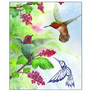 Velvet Plush Throw Blanket - Hummingbird