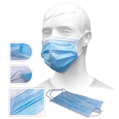 Blue Fold up Masks - Latex Free (50 per package)
