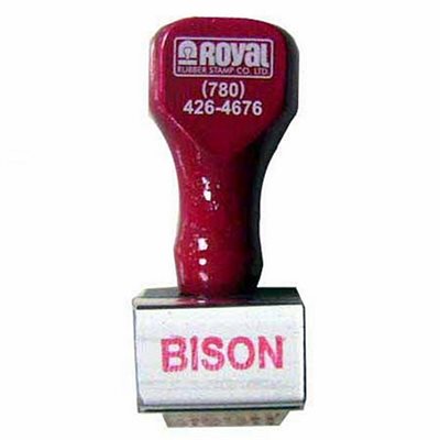 Rubber ID Stamp - Bison