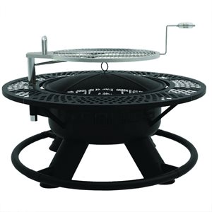 Fire Pit With Cooking Rack & Shelf