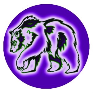 CAB55 - 1", Bear Outline Purple