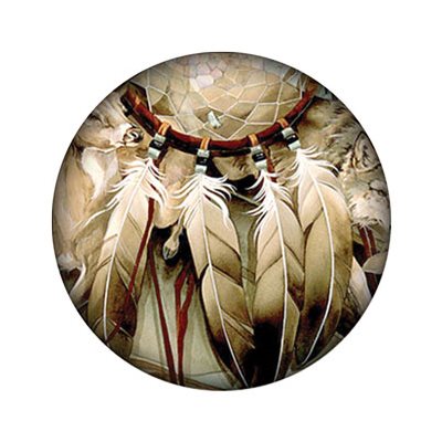 Cabochon - 1" Feathers On Dream Catcher