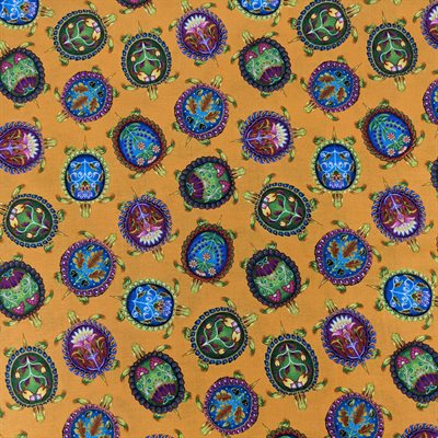 Fabric - Indigenous Turtles #31000 - Orange