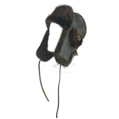 Fur Hat, Antique Leather With Beaver Fur (Extra Large)