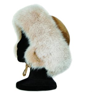 Fur Hat Ladies Beige W/ Beige Fox