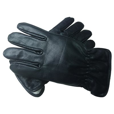 Buffalo Leather Gloves - Black, Unlined (Medium)