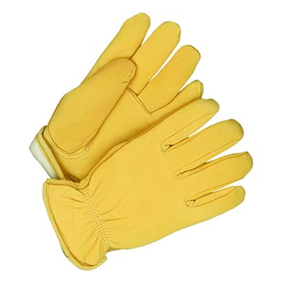 Deerskin Leather Gloves - Men's, Tan, Lined (X-Large)