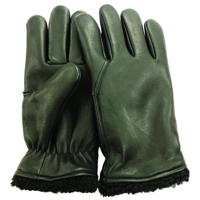Mens Gloves With Pile Lining - Black Large