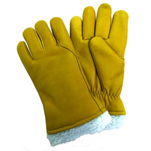 Mens Gloves With Pile Lining (Gold)