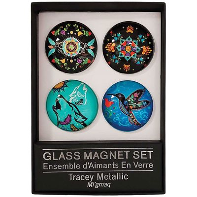 Glass Magnet Set - Tracey Metallic