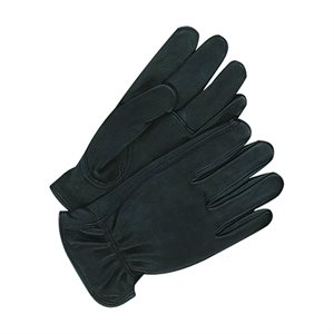 Deerskin Leather Gloves  - Men's, Black, Unlined