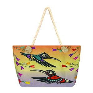 Cotton Rope Beach Bag - Hummingbird