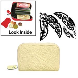 Leather Card Wallet - Feather (Ivory)